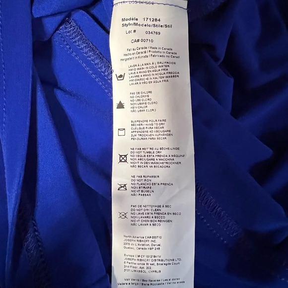 Joseph Ribkoff Cobalt Blue Sheath Dress with Chiffon Overlay - Picture 4 of 10